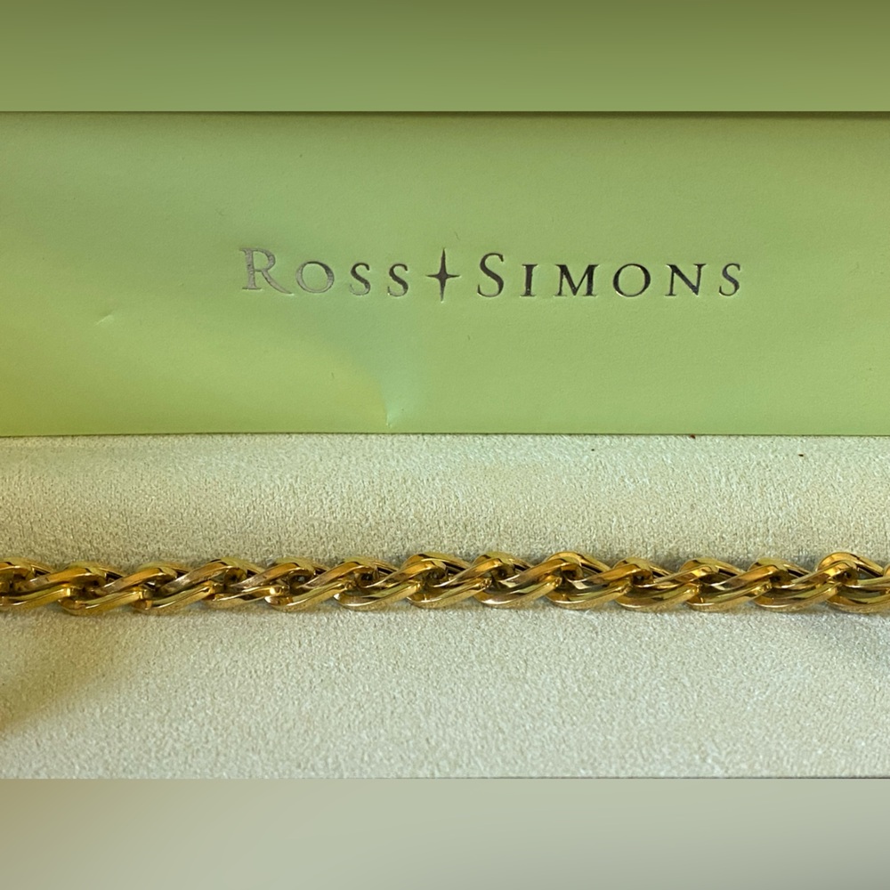 Ross-Simons Double Oval link bracelet in 18k Gold, 7 inch - Picture 2 of 9